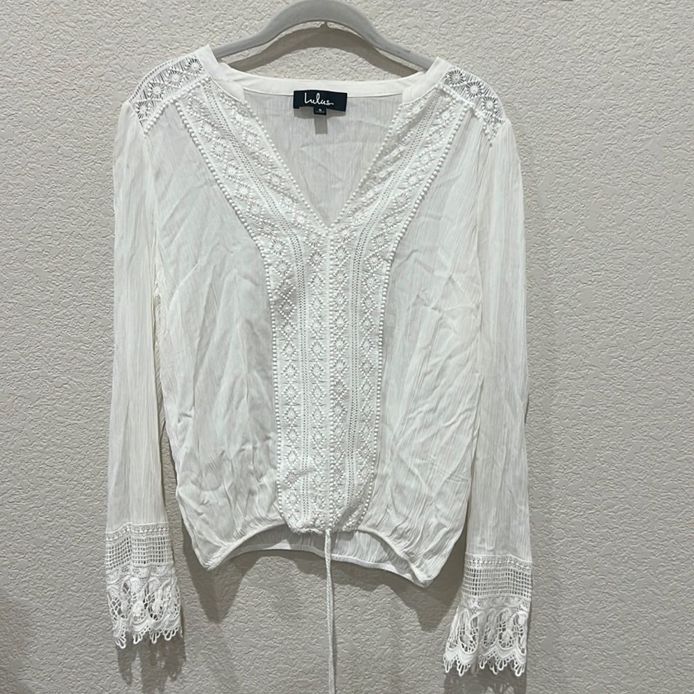 Lulus White long sleeve Top